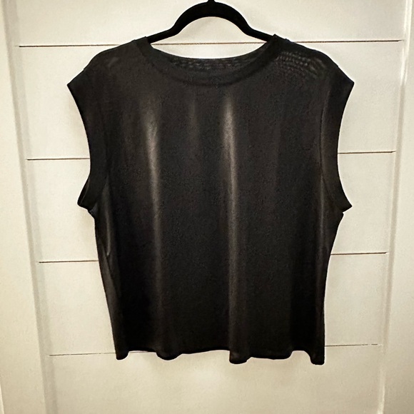 PORRIDGE L SHE MUSCLE metallic shine lightweight sheer  woman cap sleeve tank - Picture 3 of 11